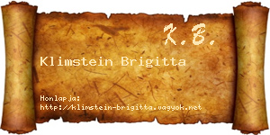 Klimstein Brigitta névjegykártya